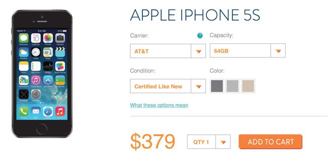 Certified iPhone 5 units start at 274, while used iPhone 4 models can ...