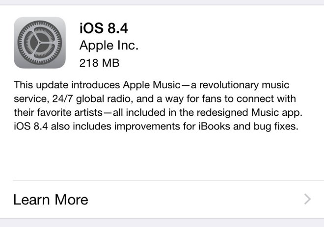 photo of Apple Music subscription service and redesigned app launch with release of iOS 8.4 image