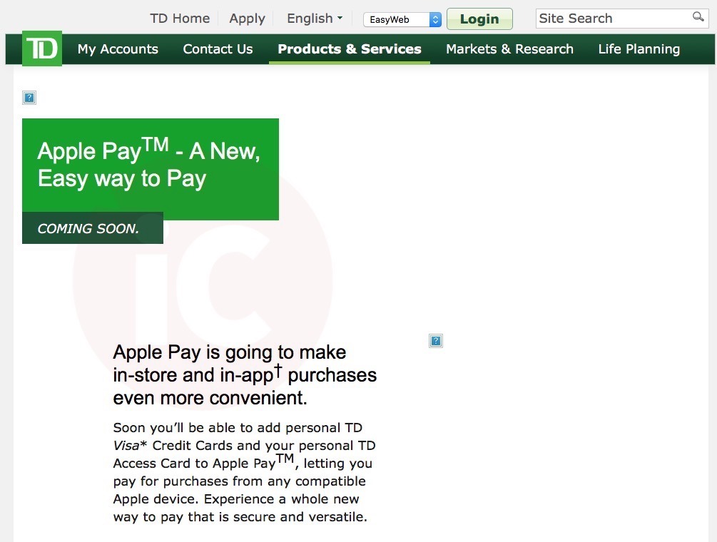 photo of Bank website accidentally teases upcoming Apple Pay launch in Canada image
