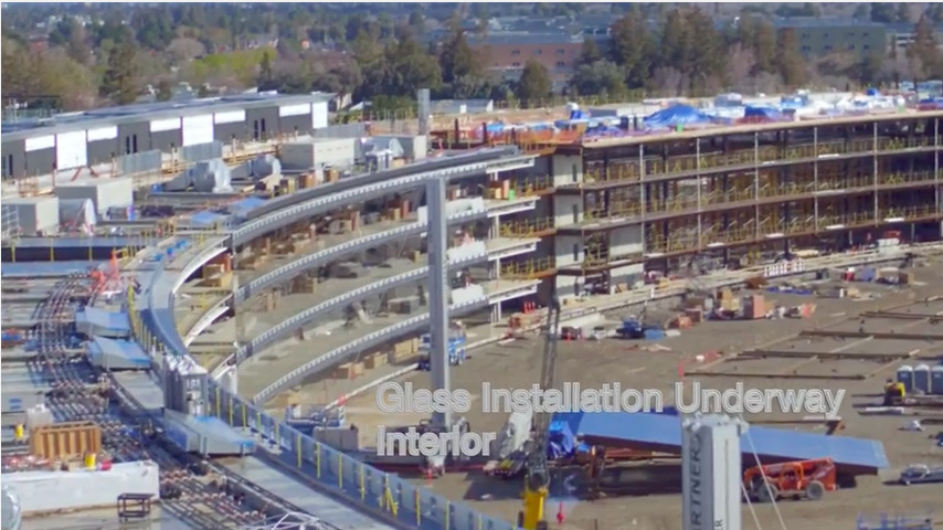 photo of New Apple Campus 2 video shows installation of massive glass panels image
