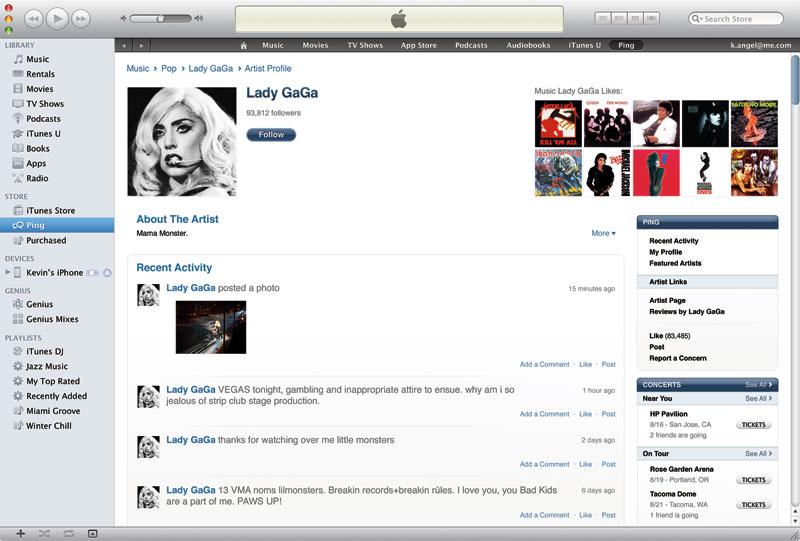 iTunes 10 Ping